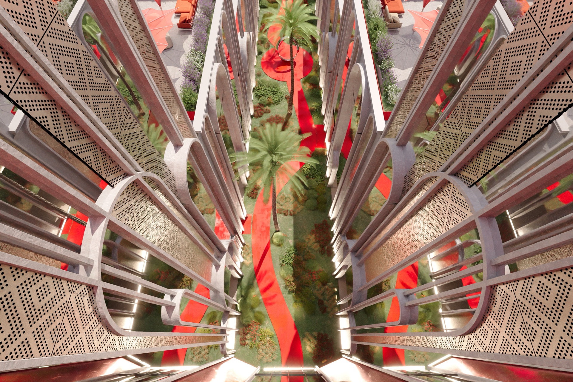 Aerial Red Spine View